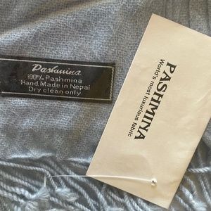 100% Pashmina Handmade Scarf - Blue